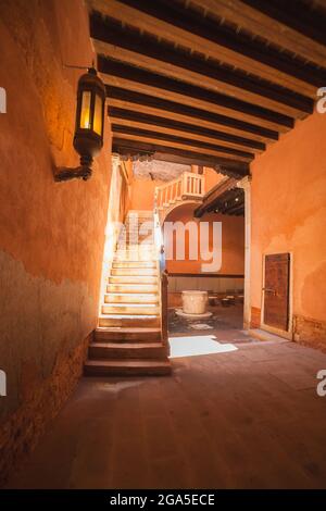 La farina macinata di Casa di Carlo Goldoni con pavimento in terracotta Foto Stock