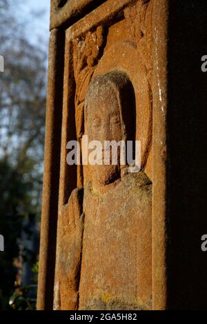 Lapide per Emmeline Pankhurst a Brompton Cemetery, West Brompton, Londra, Regno Unito Foto Stock