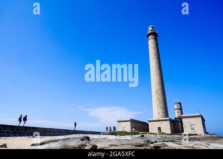 Faro di Gatteville, dipartimento della Manica, Cotentin, Normandia, Francia Foto Stock