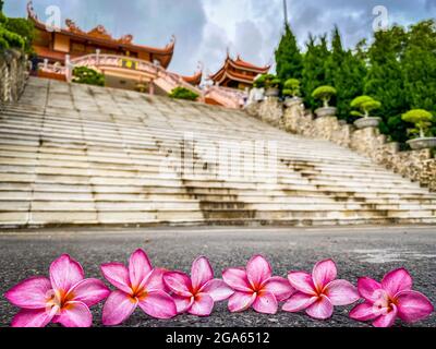 Pagoda di Nizza Cai Bau nel distretto di Van Don Quang Ninh provincia nord Vietnam Foto Stock