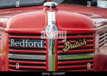 Vintage Bedford Truck, Wanganui, Isola del Nord, Nuova Zelanda Foto Stock