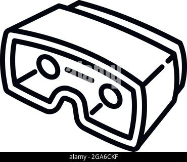 Icona di occhiali da gioco in cartone. Profilo cartoni occhiali da gioco vettore icona per web design isolato su sfondo bianco Illustrazione Vettoriale