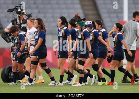 Tokyo, Giappone. 29 luglio 2021. Giappone Gruppo di squadra delle donne (JPN) Rugby : la partita delle donne del gruppo di stagno fra gli Stati Uniti 17-7 Giappone durante i Giochi Olimpici di Tokyo 2020 allo stadio di Tokyo, Giappone. Credit: AFLO SPORT/Alamy Live News Foto Stock