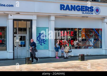 glasgow rangers football club tifosi negozio nel centro di glasgow scozia. glasgow rangers football club tifosi negozio outlet a glasgow. Foto Stock