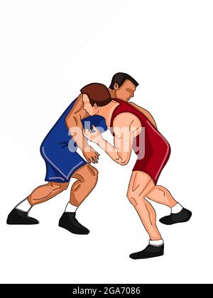 Illustrazione cartoon del wrestler di Olimpic Foto Stock