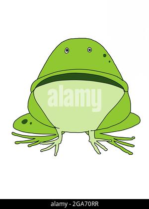 carino, cartoon, rana, illustrazione animale Foto Stock