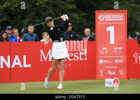 EnglandÕs Charley Hull il giorno uno degli ISP Handha World Invitational al Galgorm Castle Golf Club. Data immagine: Giovedì 29 luglio 2021. Foto Stock