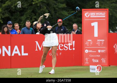 EnglandÕs Charley Hull il giorno uno degli ISP Handha World Invitational al Galgorm Castle Golf Club. Data immagine: Giovedì 29 luglio 2021. Foto Stock