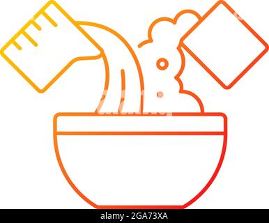 Icona del vettore lineare del gradiente dell'ingrediente di cottura di miscelazione Illustrazione Vettoriale