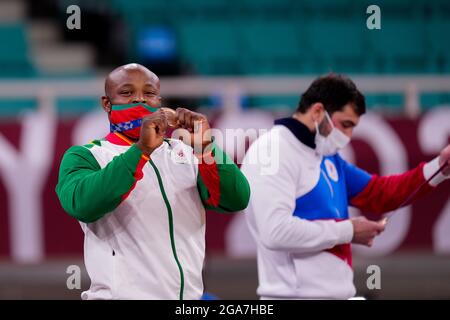 TOKYO, GIAPPONE - LUGLIO 29: Jorge Fonseca del Portogallo durante la cerimonia di Medaglia di Judo durante i Giochi Olimpici di Tokyo 2020 al Nippon Budokan il 29 Luglio 2021 a Tokyo, Giappone (Foto di Yannick Verhoeven/Orange Pictures) Foto Stock