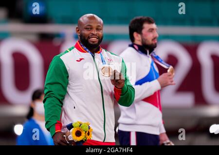 TOKYO, GIAPPONE - LUGLIO 29: Jorge Fonseca del Portogallo durante la cerimonia di Medaglia di Judo durante i Giochi Olimpici di Tokyo 2020 al Nippon Budokan il 29 Luglio 2021 a Tokyo, Giappone (Foto di Yannick Verhoeven/Orange Pictures) Foto Stock