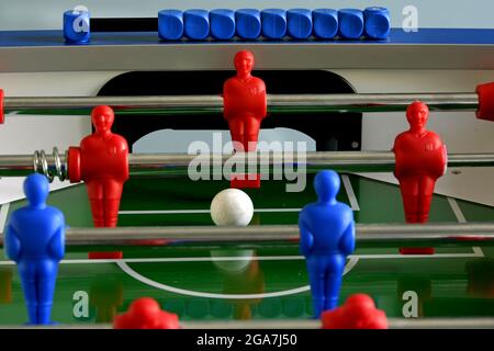 calcio da tavolo in casa Foto Stock