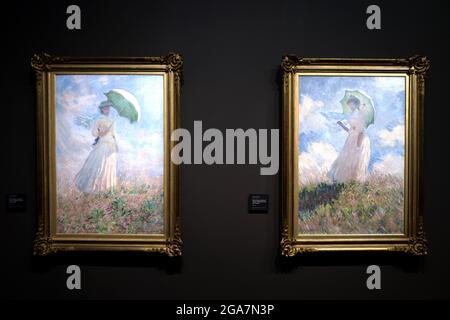 Opere d'arte di Claude Monet esposte al Museo d'Orsay, a Parigi Foto Stock