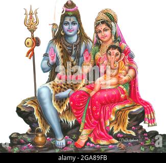 Immagine mitologica indù ad alta risoluzione di Lord Shiva Foto Stock