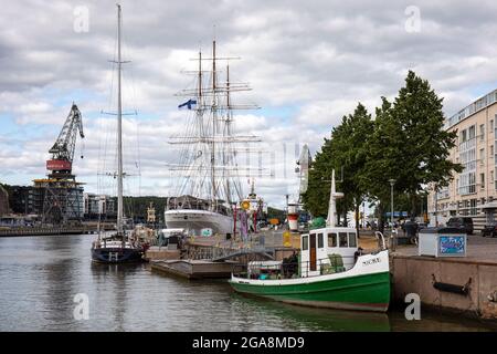 Fiume Aura a Turku, Finlandia Foto Stock