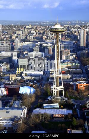 VISTA AEREA DI SEATTLE Foto Stock