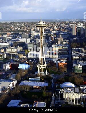 VISTA AEREA DI SEATTLE Foto Stock