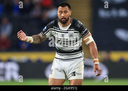 Hull, Regno Unito. 29 luglio 2021. Ligi Sao (13) di Hull FC durante la partita a Hull, Regno Unito, il 29/7/2021. (Foto di Mark Cosgrove/News Images/Sipa USA) Credit: Sipa USA/Alamy Live News Foto Stock