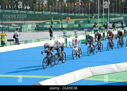 Illustrazione durante i Giochi Olimpici Tokyo 2020, uomo Triathlon individuale il 26 luglio 2021 al Odaiba Marine Park a Tokyo, Giappone - Foto Bradley Kanaris / Foto Kishimoto / DPPI Foto Stock