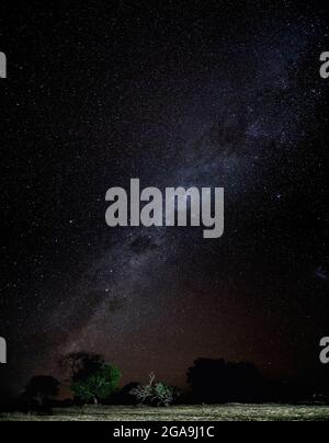 Panorama di cielo notturno limpido con stelle e milkway da via lactea Foto Stock