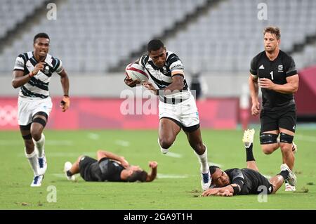 Tokyo, Giappone. 28 luglio 2021. Aminiasi TUIMABA (FIJ) durante i Giochi Olimpici Tokyo 2020, finale della medaglia d'oro maschile di Rugby Sevens il 28 luglio 2021 allo stadio di Tokyo, Giappone - Photo Bradley Kanaris/Photo Kishimoto/DPPI Credit: Independent Photo Agency/Alamy Live News Credit: Independent Photo Agency/Alamy Live News Foto Stock