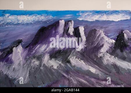 Basra, Iraq - 19 luglio 2021: Foto di primo piano di una panoramica astratta del petrolio Foto Stock