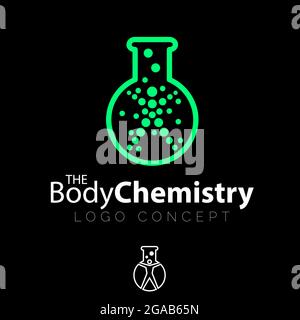 Vettore di concetto di chimica del corpo per la medicina, la ricerca o qualsiasi altro tema correlato Illustrazione Vettoriale