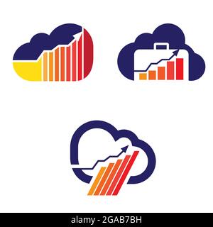 Business icone di storage cloud. Cloud computing. Illustrazione Vettoriale