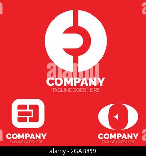 Design basato su lettera con logo ed Illustrazione Vettoriale