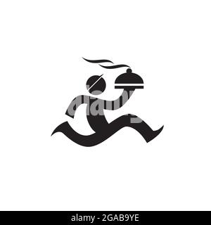 Icona di consegna del cibo clip art logo. Semplice illustrazione vettoriale Illustrazione Vettoriale