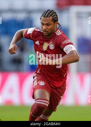 Muenchen, ALLIANZARENA, Germania. 28 luglio 2021. Serge GNABRY (n. 7, M). Calcio, FC Bayern Monaco (M) - Borussia Monchengladbach (MG) 0: 2, partita preparatoria per la stagione 2021-2022, il 28 luglio 2021 a Muenchen, ALLIANZARENA, Germania. ¬ di credito: dpa/Alamy Live News Foto Stock