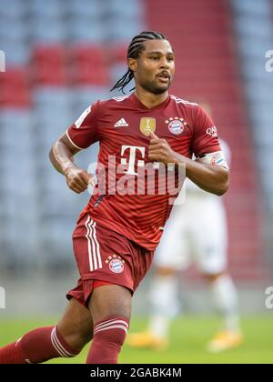 Muenchen, ALLIANZARENA, Germania. 28 luglio 2021. Serge GNABRY (n. 7, M). Calcio, FC Bayern Monaco (M) - Borussia Monchengladbach (MG) 0: 2, partita preparatoria per la stagione 2021-2022, il 28 luglio 2021 a Muenchen, ALLIANZARENA, Germania. ¬ di credito: dpa/Alamy Live News Foto Stock