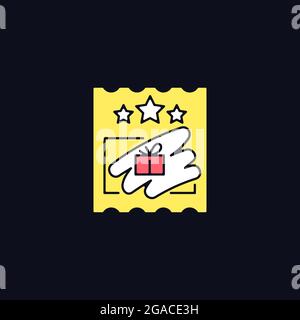 Gratta e vinci l'icona colore RGB per il tema scuro Illustrazione Vettoriale