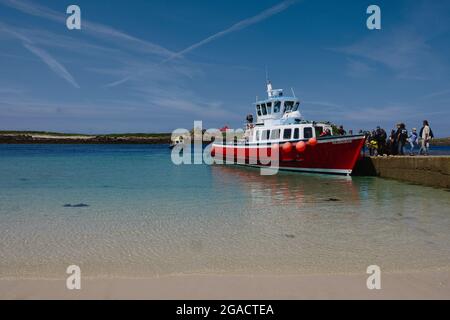 Lower Town Quay, isola di St Martin, Isole Scilly, Cornovaglia, Inghilterra, Regno Unito, luglio 2021 Foto Stock