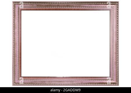 Pink Classic Old Vintage struttura in tela mockup in legno isolata su sfondo bianco. Blank Baguette bello e vario soggetto stampaggio. Foto Stock