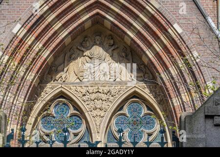 Finestre ad arco, Posthoornkerk, Amsterdam Foto Stock