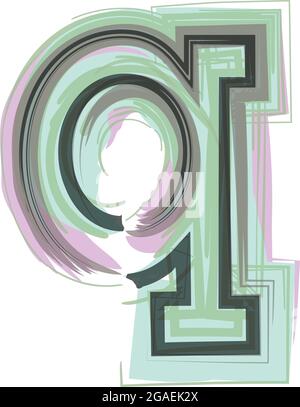 Letter q - Logo icona Design - Illustrazione vettoriale Illustrazione Vettoriale