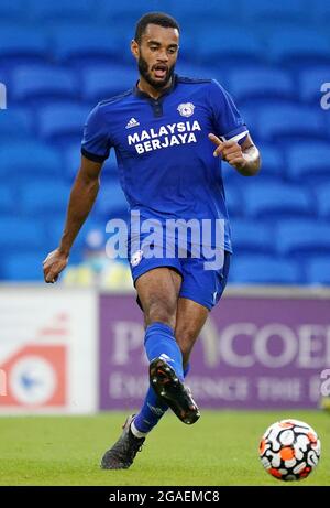 Curtis Nelson della città di Cardiff durante la partita amichevole al Cardiff City Stadium. Data immagine: Martedì 27 luglio 2021. Foto Stock