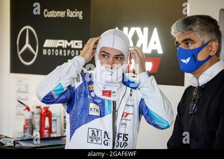 Spa, Belgio. 30 luglio 2021. FRAGA FELIPE (BRA), AKKA ASP, MERCEDES-AMG GT3, RITRATTO durante la TotalEnergies 24 ore di Spa, 6° round del 2021 Fanatec GT World Challenge Europe Powered by AWS, dal 28 luglio al 1 agosto 2021 sul circuito di Spa-Francorchamps, a Stavelot, Belgio - Foto François Flamand / DPPI Credit: DPPI Media/Alamy Live News Foto Stock