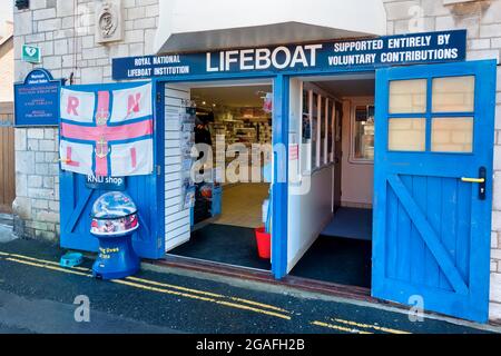 Weymouth, Dorset, Regno Unito - Ottobre 10 2018: The Royal National Lifeboat Station and Shop a Weymouth a Dorset, Inghilterra, Regno Unito Foto Stock