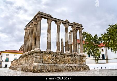 Il Tempio Romano di Evora in Portogallo Foto Stock