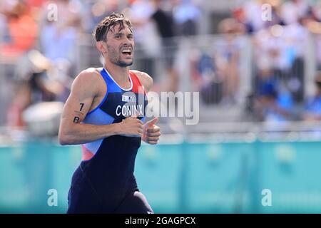 Tokyo, Giappone. 31 luglio 2021. CONINX Dorian, Team France (fra) Triathlon : relè misto durante le Olimpiadi di Tokyo 2020 al Parco Marino Odaiba di Tokyo, Giappone . Credit: Daisuke Asauchi/AFLO SPORT/Alamy Live News Foto Stock