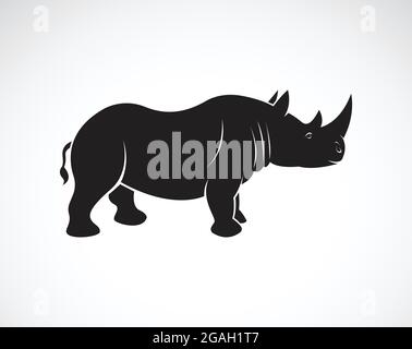 Vettore di rhinoceros disegno su uno sfondo bianco, Wild Animals, Vector elefante per il vostro disegno. Illustrazione Vettoriale