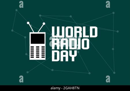 Modello vettore World radio Day Illustrazione Vettoriale