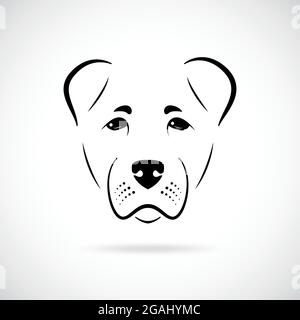 Mozzle cane Alabai su sfondo bianco. Icona del cane per il tuo design. Illustrazione Vettoriale