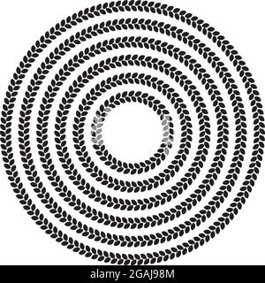 Telaio con bordo a balestra rotondo in una gamma di misure. Illustrazione Vettoriale