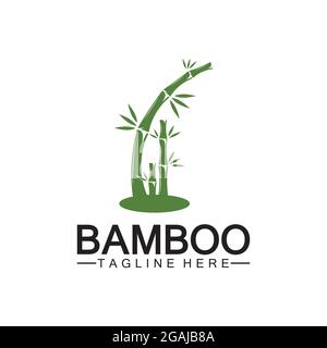 Il logo di bambù Modello icona vettore illustration design Illustrazione Vettoriale