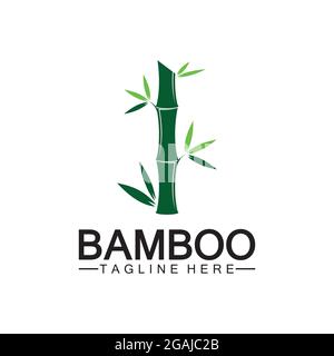 Il logo di bambù Modello icona vettore illustration design Illustrazione Vettoriale