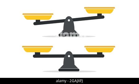 Vettore di serie di scale diverse in un disegno piatto su sfondo bianco. Illustrazione Vettoriale