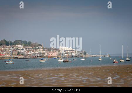 La foce del fiume Medina, Cowes, Isola di Wight, Inghilterra Foto Stock